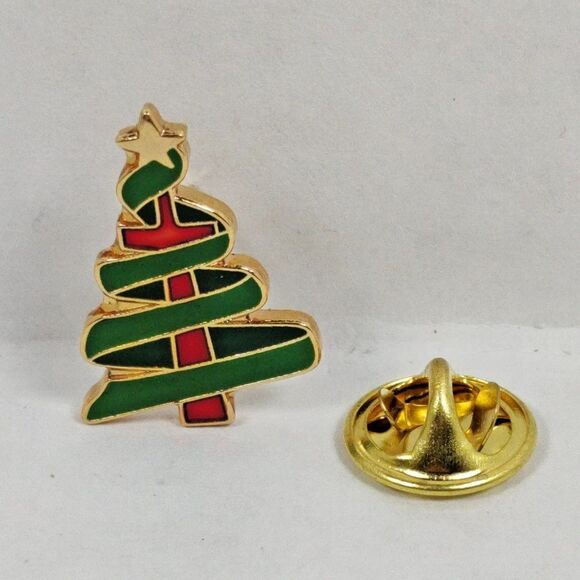 Lot of 4 Christmas Brooches Santa Claus Snowman Poinsettia Christmas Tree Used - Picture 2 of 13